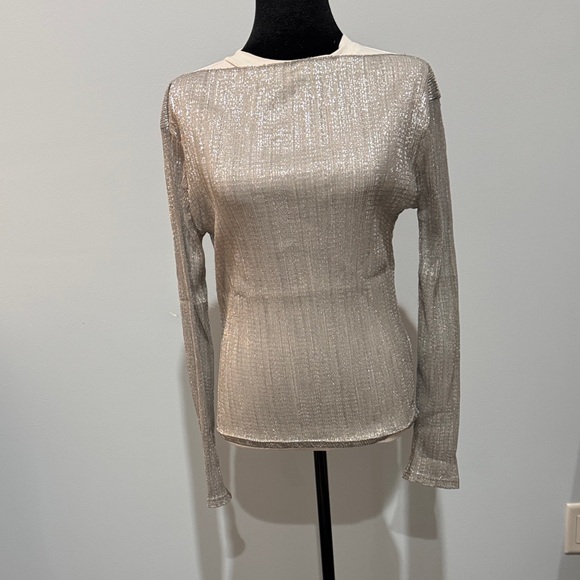 J. Crew Tops - J. Crew Metallic Sheer Blouse